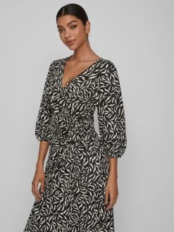 Vila Midi Jurken Jurk Steffi Zafia Dames Zwart -Vila a13c1d711f287faae93ee058268fe809