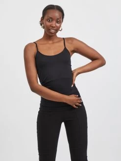 Vila Spaghetti Tops Top Dames Zwart -Vila a168f4663afb20f715ff1596cfbab79c