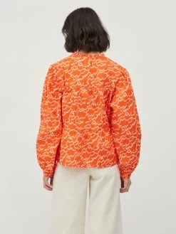Vila Overhemden Blouse Dames Oranje -Vila a18bc16179136795f6ae74780cfb4734
