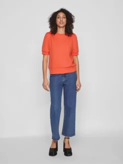 Vila Sweatshirts Sweatshirt Dames Oranje -Vila a30fb4a852e875524098da0f805133b6 scaled