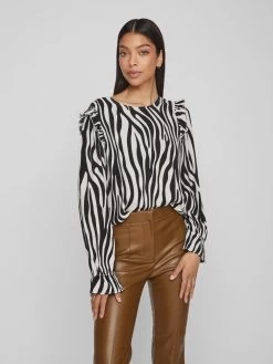 Vila Blouseshirts Blouse Fini Dames Zwart -Vila a3aa81cdbf180e3dc270100e15248313