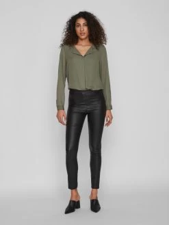 Vila Leren Broeken Skinny Leggings Commit Dames Zwart -Vila a47fa82a336fbf0b08b74c814d4b5971