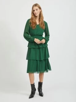 Vila Blousejurken Blousejurk Fulla Dames Groen -Vila a52883d5958899758f60233328e25756