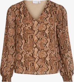 Vila Blouseshirts Blouse Dames Bruin Gemêleerd