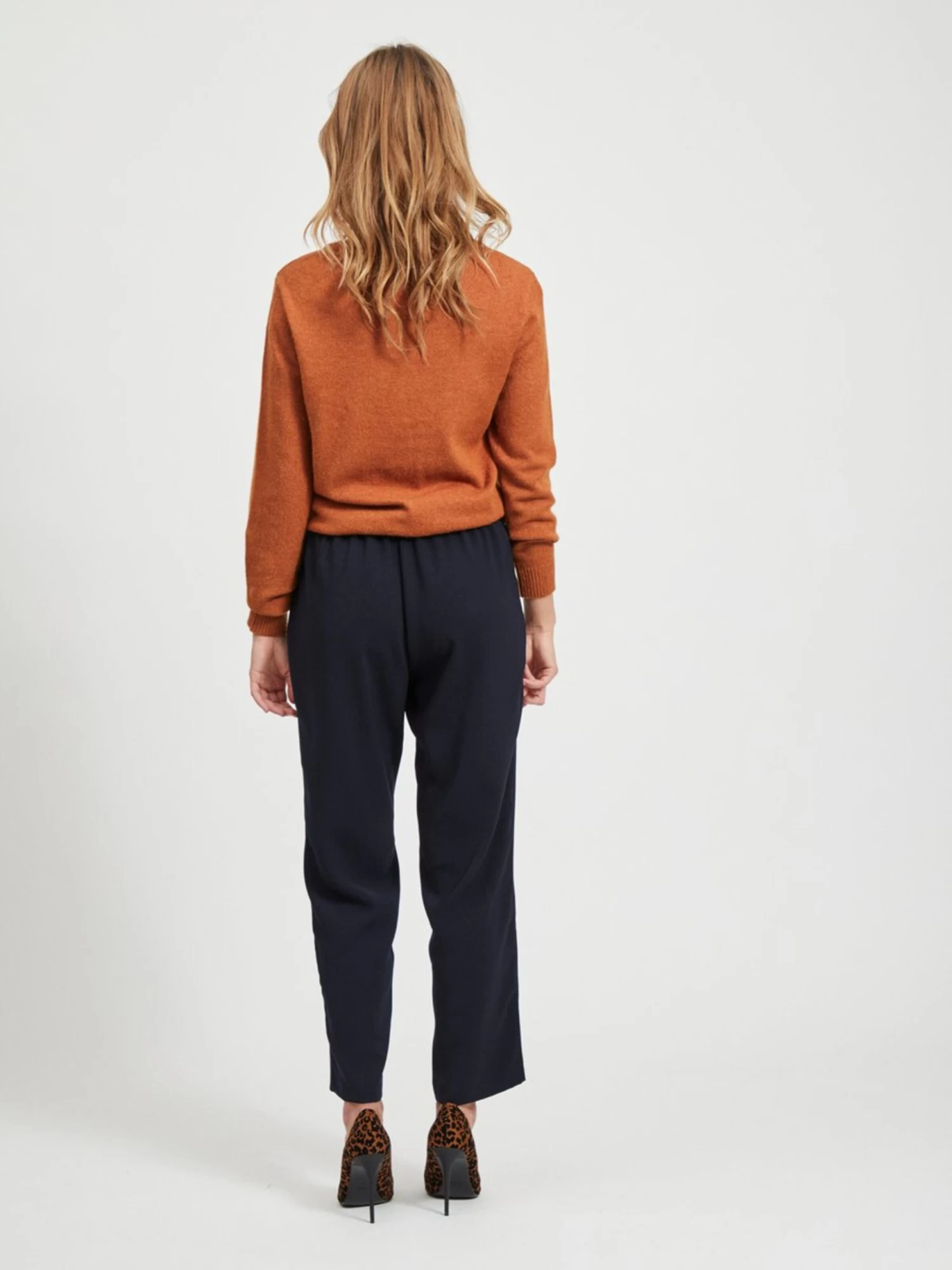 Vila Pantalons Regular Broek Dames Donkerblauw 4 Vila Pantalons Regular Broek Dames Donkerblauw - Afbeelding 4