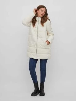 Vila Wintermantels Wintermantel Dames Beige -Vila a76d63c53036a43cb199aefb53fd756f