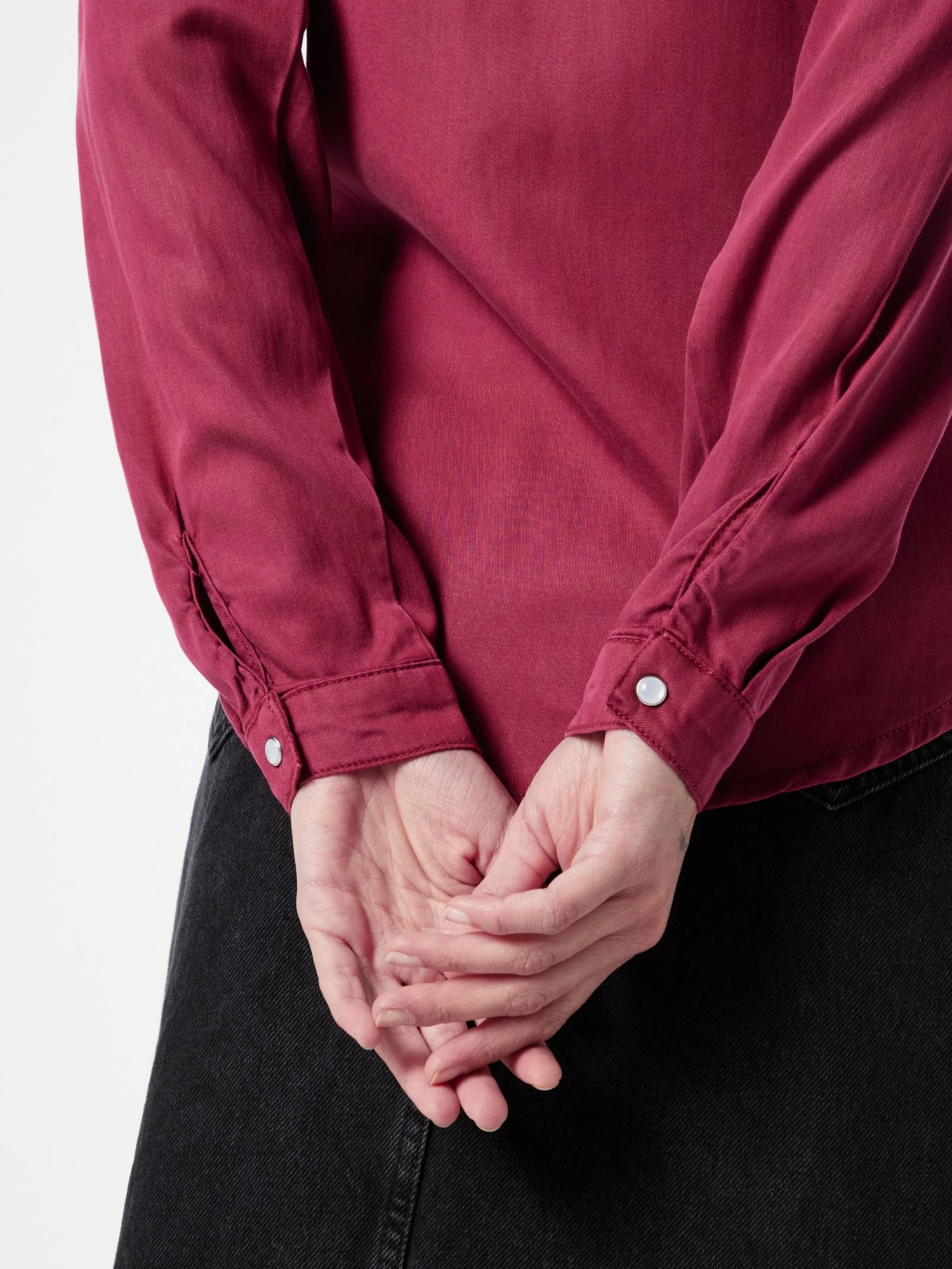 Vila Spijkerblouses Blouse BISTA Dames Wijnrood 2 Vila Spijkerblouses Blouse BISTA Dames Wijnrood - Afbeelding 2