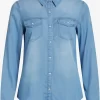 Vila Spijkerblouses Blouse Bista Dames Lichtblauw