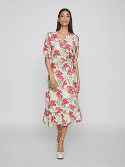 Vila Maxi Jurken Jurk Grea Dames Beige -Vila a8d53426c7c5a223b1559d0d995dbb49