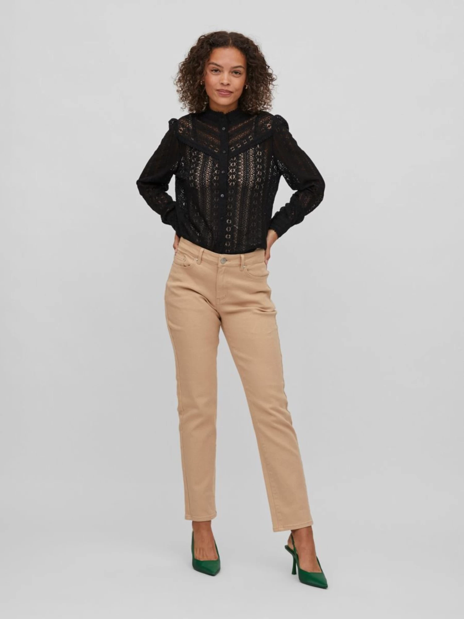 Vila Straight Regular Jeans STRAY Dames Donkerbeige 4 Vila Straight Regular Jeans STRAY Dames Donkerbeige - Afbeelding 4