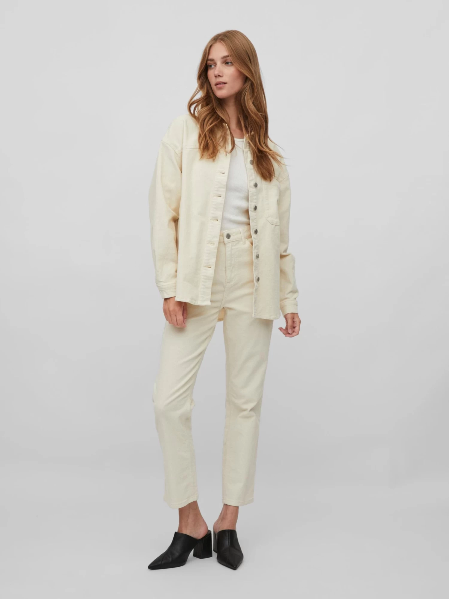 Vila Overhemden Blouse OTAS Dames Beige 5 Vila Overhemden Blouse OTAS Dames Beige - Afbeelding 5