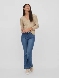 Vila Fijngebreide Truien Trui Ril Dames Beige -Vila a97fc0fb6aca830d25d0615a29e032e4 scaled