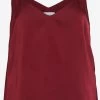 Vila Spaghetti Tops Top Dames Wijnrood