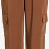 Vila Cargobroeken Tapered Cargobroek Dames Karamel