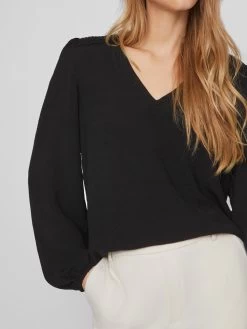 Vila Kanten Blouses Medium Support Blouse Surashil Dames Zwart -Vila ab01257be5d0ac61a6d4718ce3d86d2b
