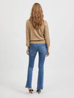 Vila Fijngebreide Truien Trui Dames Bruin Gemêleerd -Vila ac2177a709cc1130ddd2edf999189853