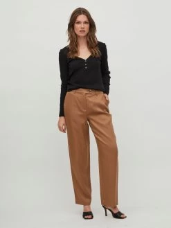 Vila Pantalons Wide Leg Broek Dames Lichtbruin -Vila ac2bfcabcc273da18e9ea4ae9d65851c
