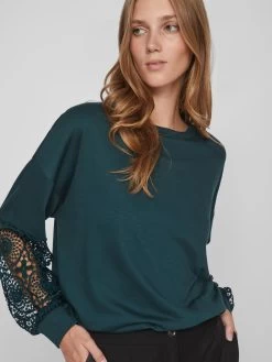 Vila Sweatshirts Sweatshirt Ricta Dames Smaragd -Vila aca63459a5ced4916bce41bdf8213307