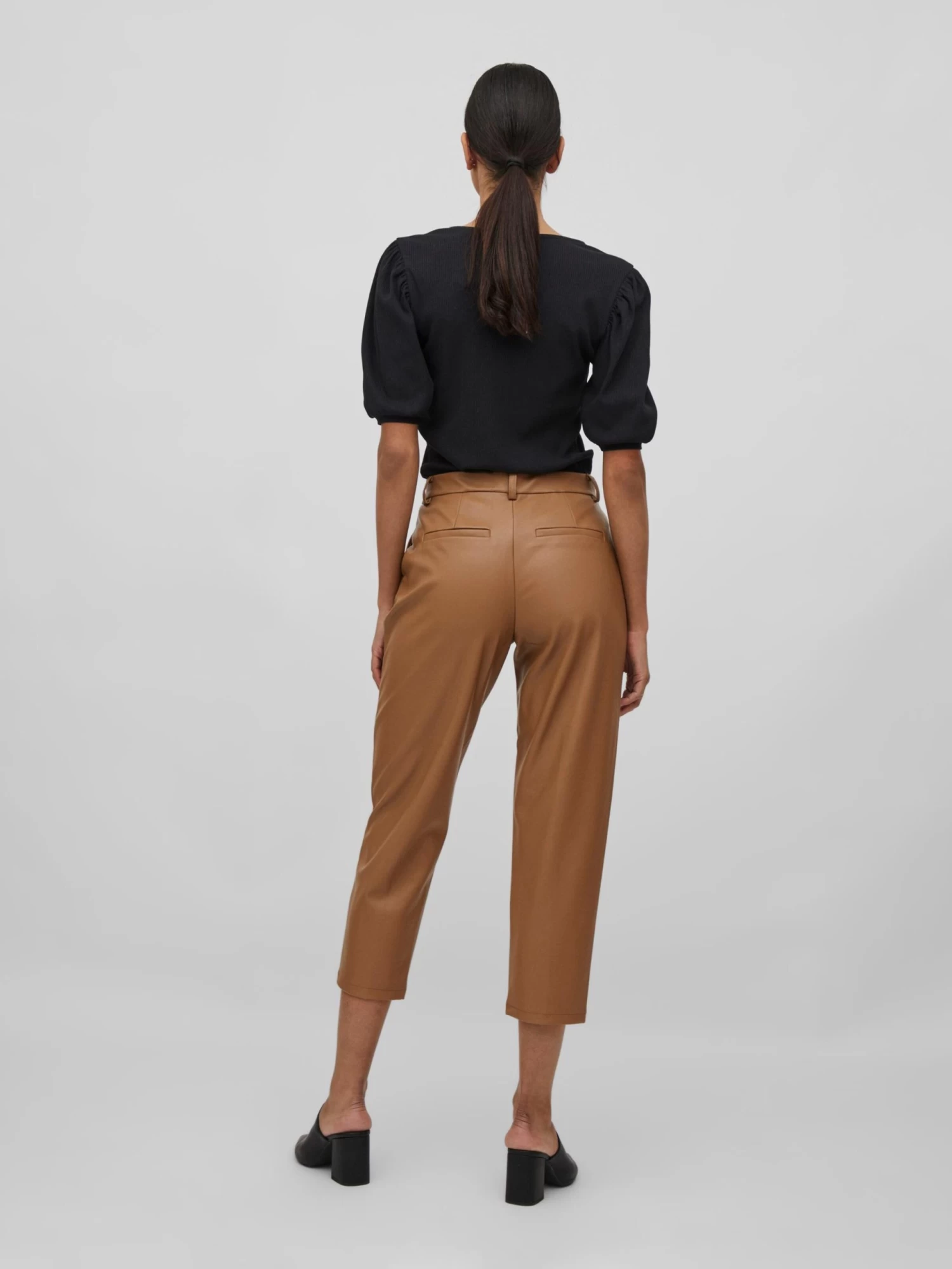 Vila Driekwart Broeken Regular Pantalon Dagmar Dames Karamel 4 Vila Driekwart Broeken Regular Pantalon Dagmar Dames Karamel - Afbeelding 4