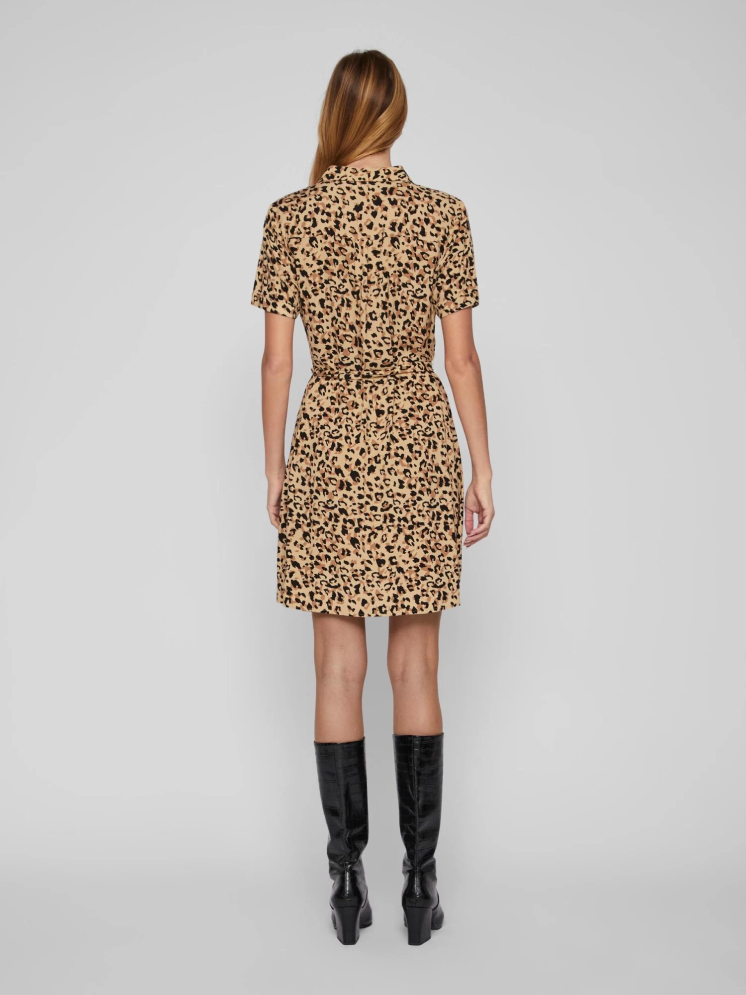 Vila Blousejurken Blousejurk PAYA Dames Donkerbeige 4 Vila Blousejurken Blousejurk PAYA Dames Donkerbeige - Afbeelding 4