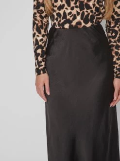 Vila Midi Rokken Rok DINNA Dames Zwart -Vila ad5dbd81d6c24b9b68bf49a7cdff5d76