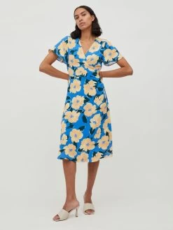 Vila Midi Jurken Jurk Dames Blauw / Geel 8 Vila Midi Jurken Jurk Dames Blauw / Geel -Vila ad83be82bce814c3150ab44ec80d0796