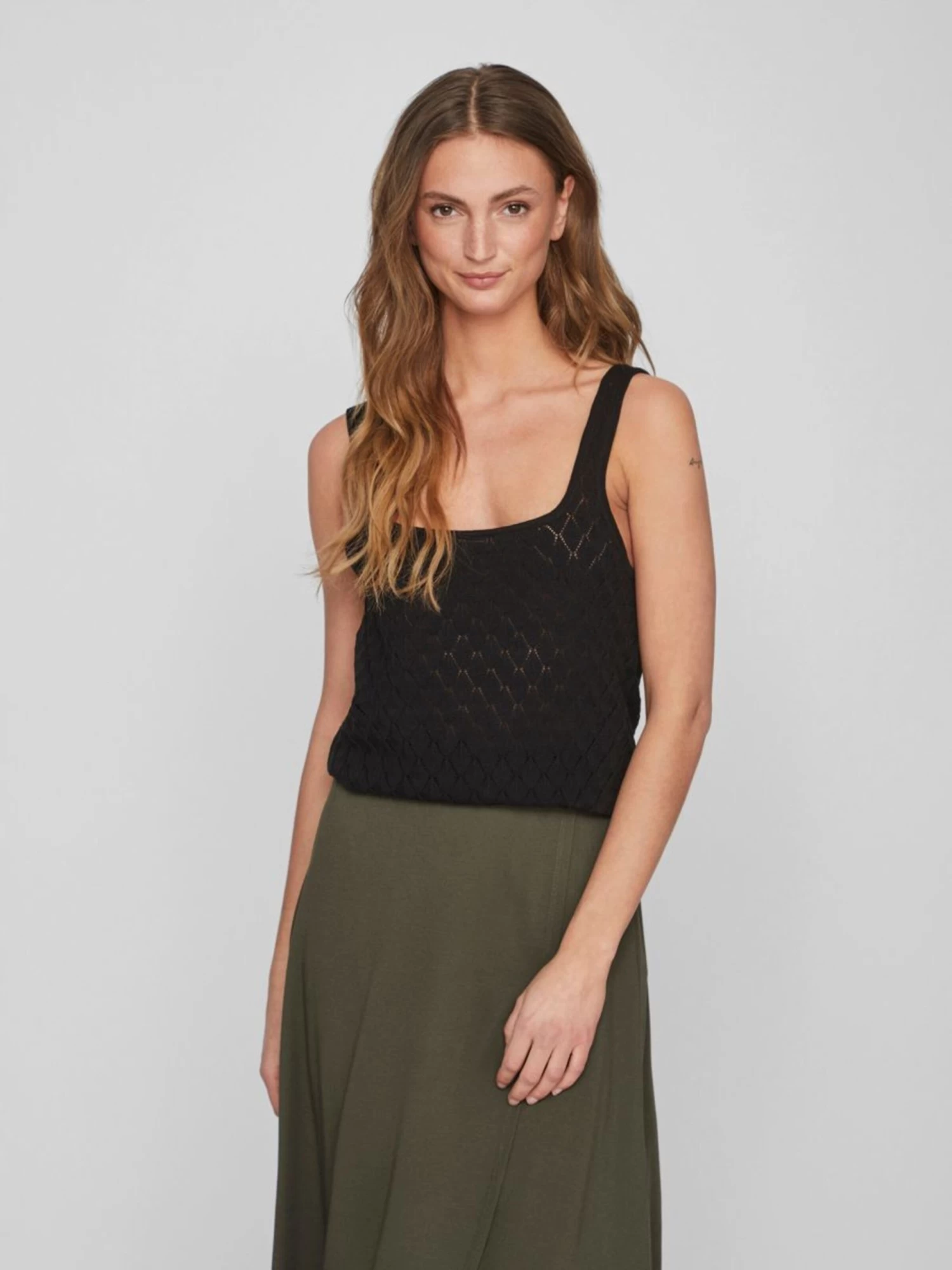 Vila Tanktops Top Dames Zwart 3 Vila Tanktops Top Dames Zwart - Afbeelding 3