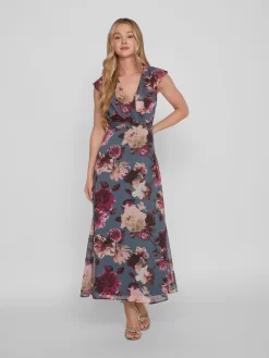 Vila Maxi Jurken Jurk Rilla Dames Duifblauw -Vila b012b91d9ada906a4fbcfeaaba014482 scaled