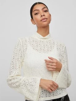 Vila Kanten Blouses Blouse Tula Dames Wolwit -Vila b16816a89c96b5569dd338ced30ce9a3