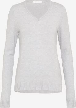 Vila Fijngebreide Truien Trui Ril Dames Lichtgrijs