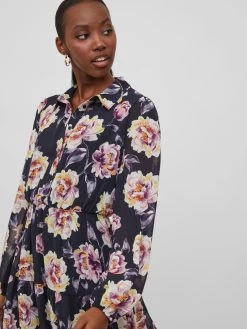 Vila Blousejurken Blousejurk Karolina Dames Zwart -Vila b27917b6b6326a0f31b2eff8b7324954