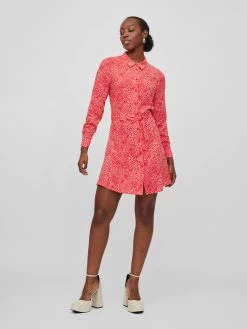 Blousejurken Blousejurk Paya Dames Rood -Vila b406ac106bcb511641eb0a91734751dd