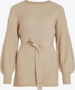 Vila Fijngebreide Truien Trui Dames Beige