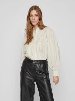 Vila Overhemden Blouse Dames Crème -Vila b451bb9ed17291a1abc9925bb100eb0a scaled
