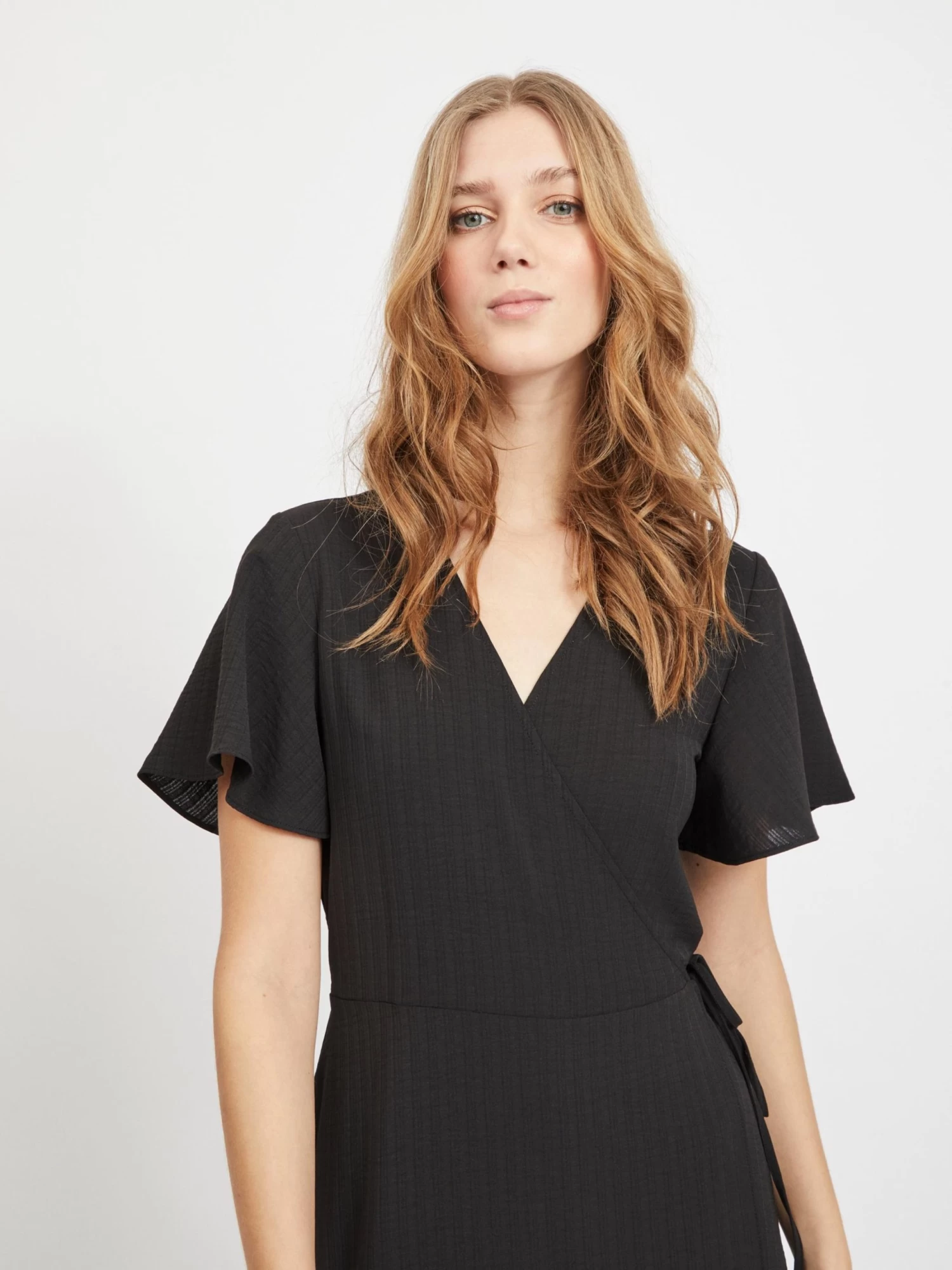 Vila Midi Jurken Jurk Dames Zwart 6 Vila Midi Jurken Jurk Dames Zwart - Afbeelding 6