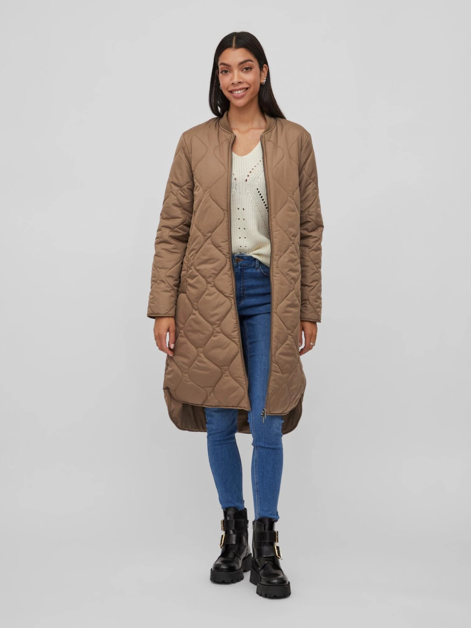 Vila Tussenmantels Tussenmantel Manon Dames Bruin 5 Vila Tussenmantels Tussenmantel Manon Dames Bruin - Afbeelding 5