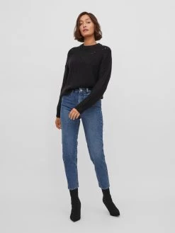 Vila Fijngebreide Truien Trui Suba Dames Zwart -Vila b7037f18859f937253751a64be15421a