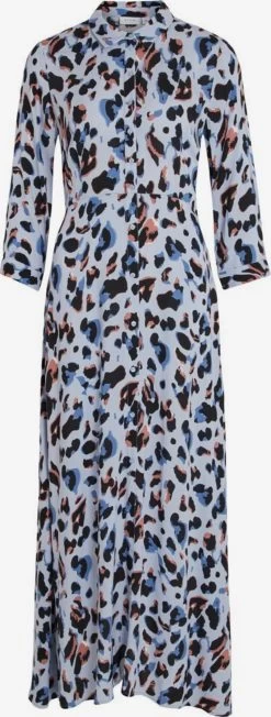 Vila Maxi Jurken Jurk Dames Duifblauw