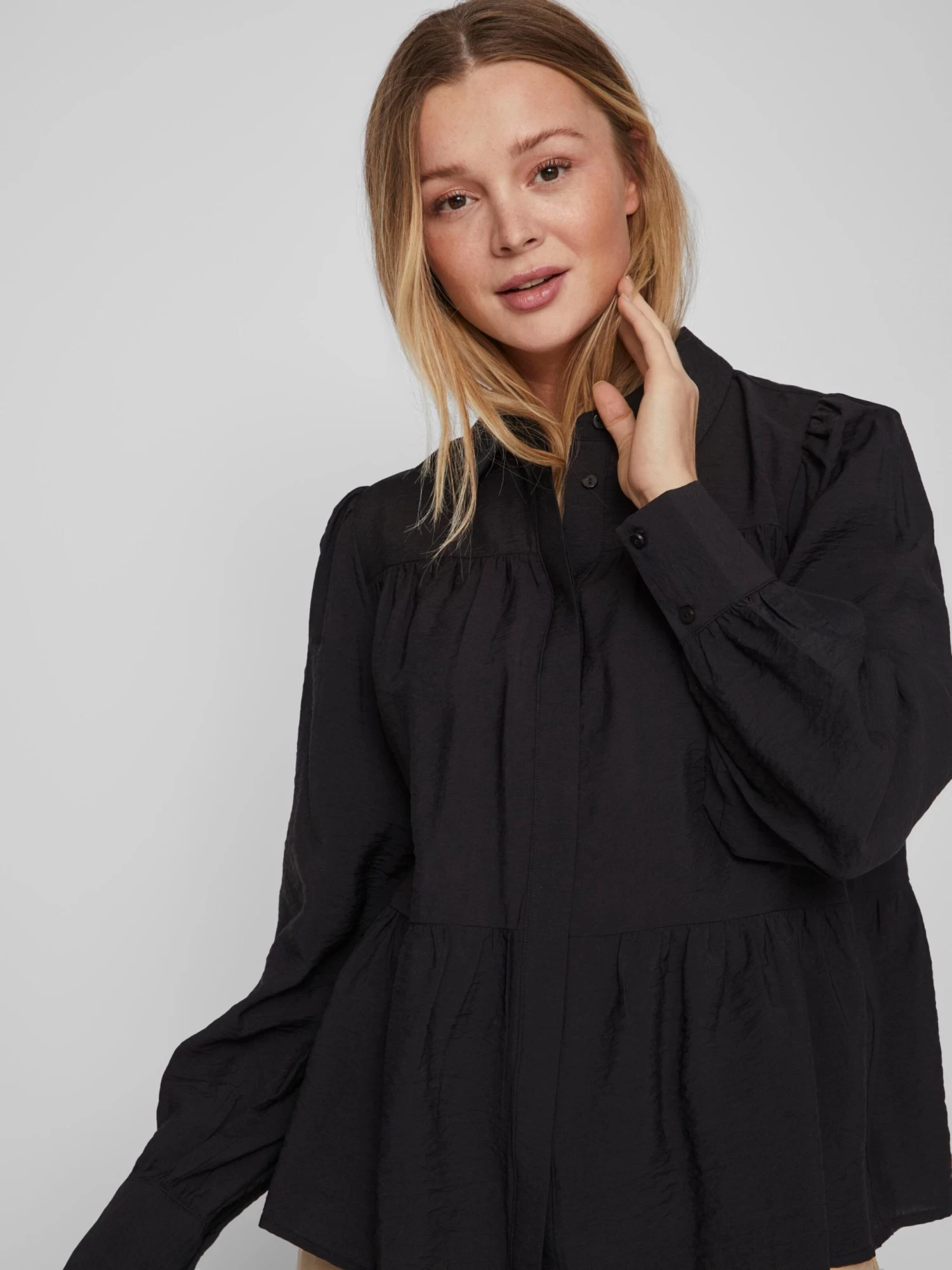 Vila Overhemden Blouse Katria Dames Zwart 5 Vila Overhemden Blouse Katria Dames Zwart - Afbeelding 5