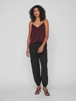 Vila Spaghetti Tops Top Dames Bourgogne -Vila b8c0c086887d681212435fb3e9203890