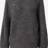 Vila Fijngebreide Truien Trui REMINE Dames Grijs Gemêleerd