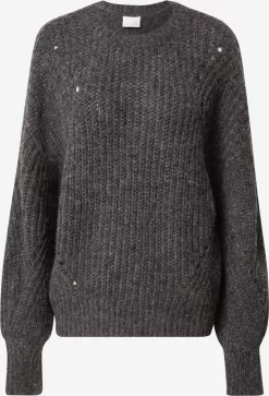 Vila Fijngebreide Truien Trui REMINE Dames Grijs Gemêleerd