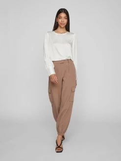 Vila Pantalons Tapered Broek Dames Lichtbruin -Vila b9cdfde499a9c5e415b1520fb1cdfb98