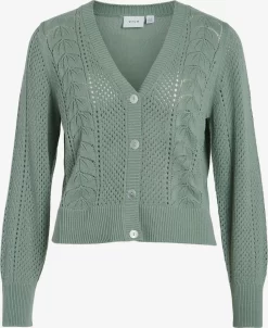 Vila Vesten Gebreid Vest Cattia Dames Jade Groen