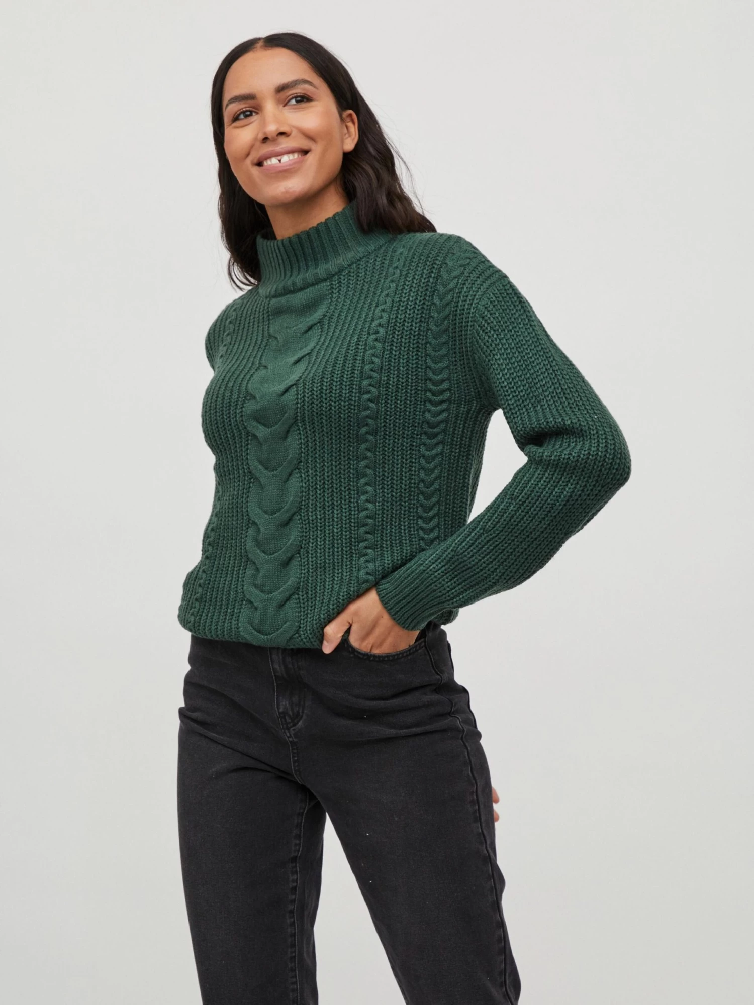 Vila Coltruien Trui Dames Donkergroen 3 Vila Coltruien Trui Dames Donkergroen - Afbeelding 3