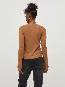 Vila Fijngebreide Truien Trui Popsa Dames Karamel -Vila ba46c488a5bcb0e90238fd835e92f995