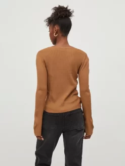 Vila Fijngebreide Truien Trui Popsa Dames Karamel -Vila ba46c488a5bcb0e90238fd835e92f995 scaled