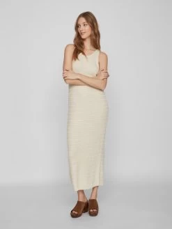 Vila Gebreide Jurken Gebreide Jurk Margot Dames Ivoor -Vila bb4bfaebc90468f4866e6127e96fc7e4