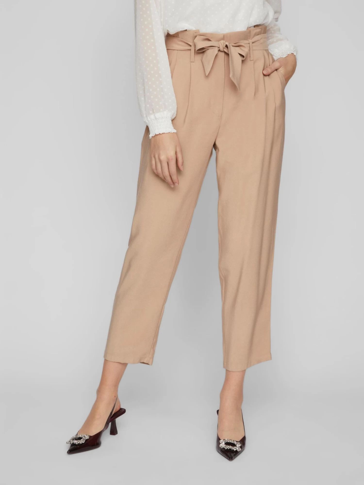 Vila Bandplooibroeken Regular Bandplooibroek KAYA Dames Sand 3 Vila Bandplooibroeken Regular Bandplooibroek KAYA Dames Sand - Afbeelding 3