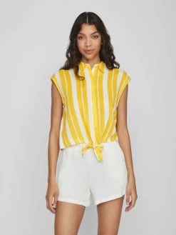 Vila Blouse Tops Blouse Dames Geel -Vila be71d83ccbb565b78dddb7ce2cfc8cff